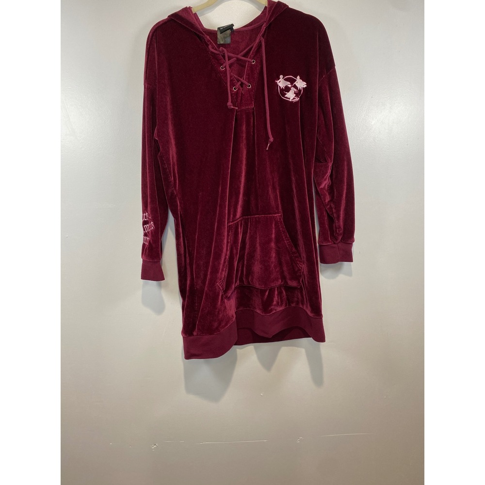Disney Her Universe Hocus Pocus Velvet‎ Dress Lace Up Hoodie Womens Medium